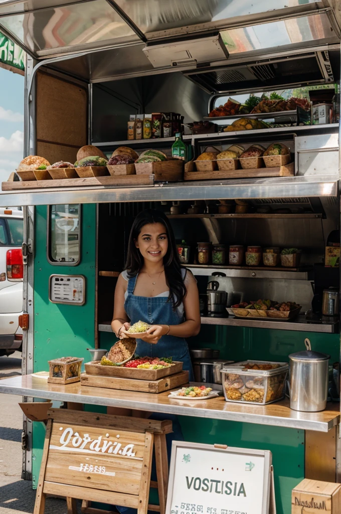 Comida nordestina vendida em um food truck