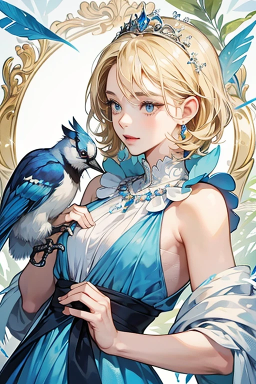 Hilary is a female blue jay who resembles her son Mordecai. However, unlike her son, she does not have white stripes on her arms or blue feathers anywhere on her head. She has blonde hair and wears a wedding ring. SPARKLE; GLITTER