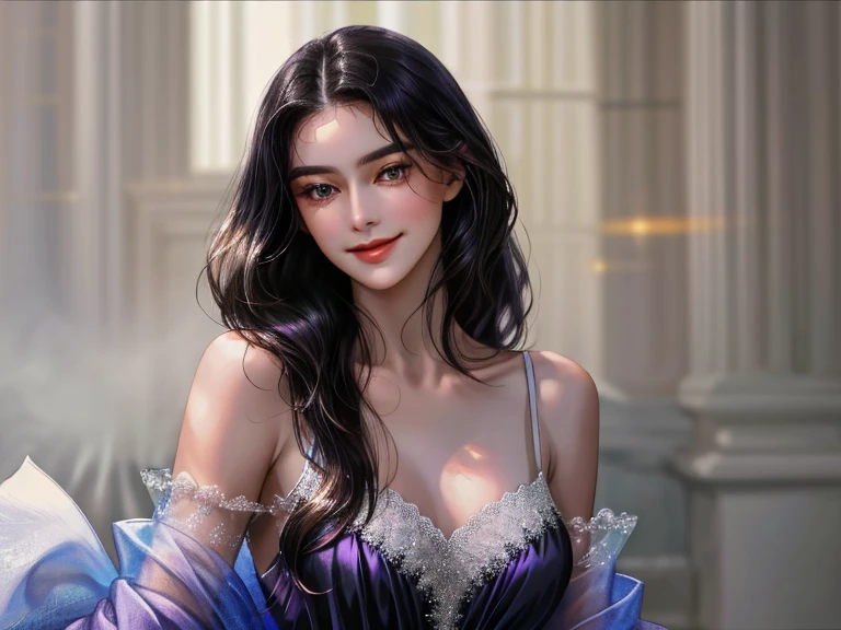 4K, Masterpiece, highres, absurdres, smiling,beautiful dark haired mod_woman, face focus , Haute_Couture,wearing a Haute_Couture designer dress, portrait, perfect mod_body, <lora:mod:0.35>, <lora:Haute_Couture1.11:0.8>