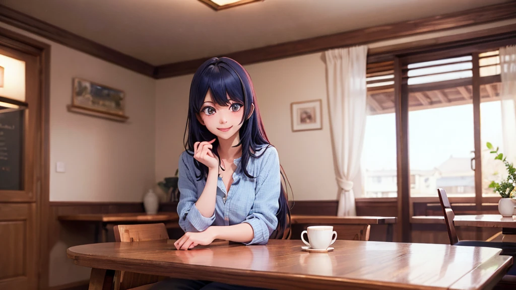 (original photo, best quality), 1 girl, Ai Hoshino, natural lighting, Upper body, cafes, Smile,
Satosh Khan Art Style