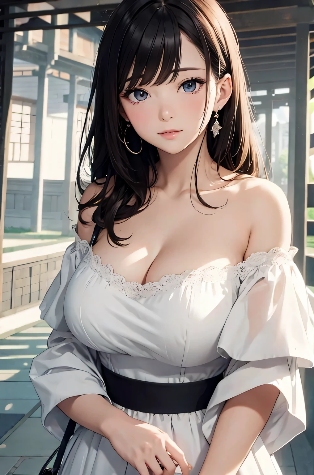(((masterpiece))),(((High resolution)))、(((8K)))、(((perfect face)))、(((beauty of japan)))、40 years old、(((beautiful face))), (((off shoulder dress))), Plump, embarrassed look, look at the camera, top quality eyes, detailed texture, look at the camera, big tits, ((Girl covered in white liquid)), NSFW