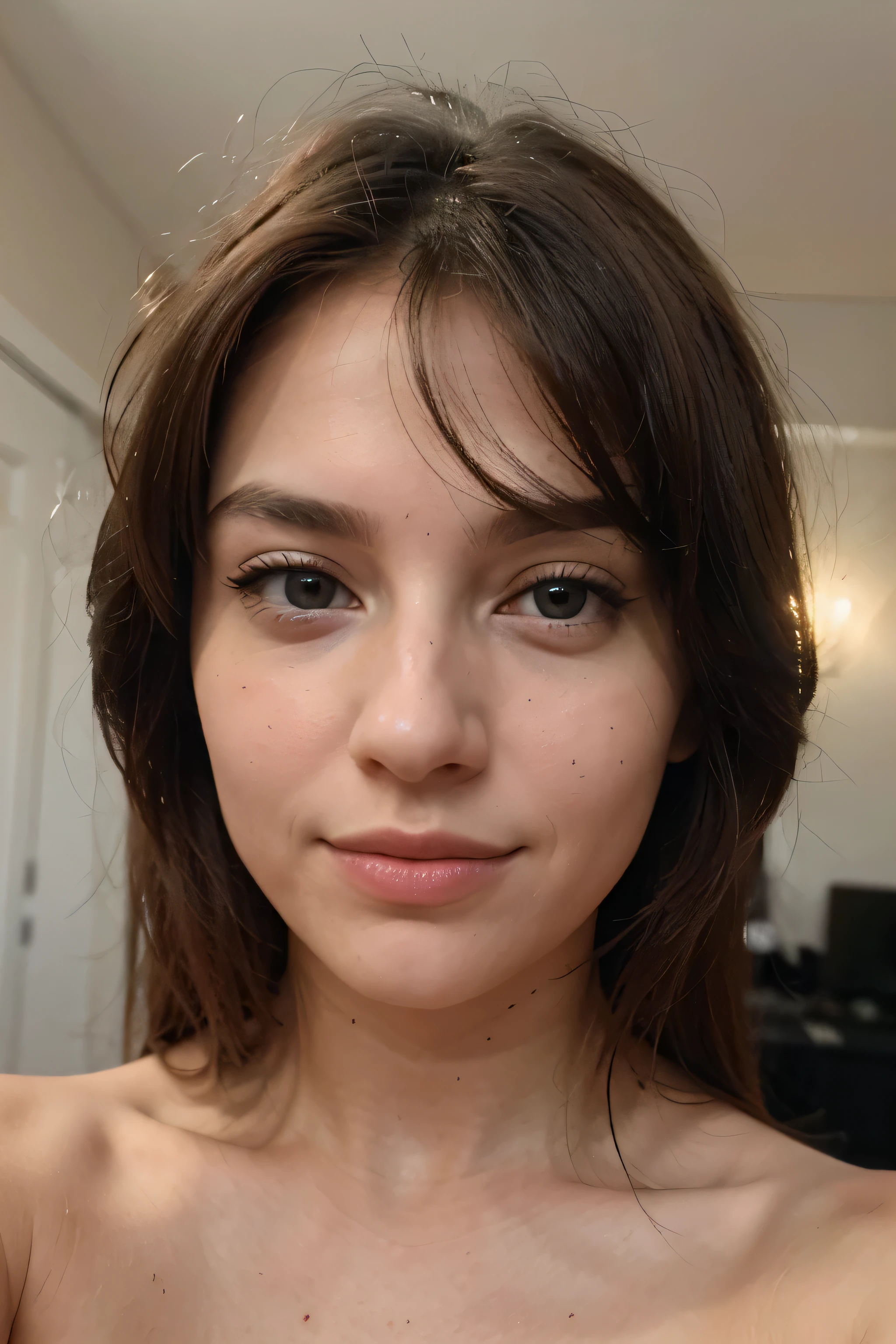perfect detailed face, European woman, selfie for instagram , perfect detailed hands with five fingers detailed skin, , ideal figure, good mood