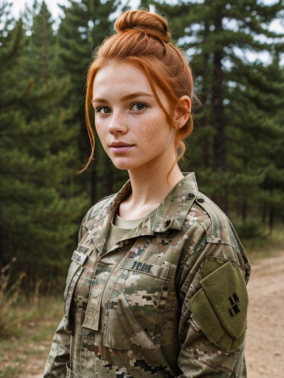 DEN_nika_parker,
a (soldier:1.1) in the jungle on manoeuvrers wearing (army fatigues:1.2) and holding a rifle, (camouflage:1.2), military, uniform, military, camouflage uniform,
bokeh, f1.4, 40mm, photorealistic, raw, 8k, textured skin, skin pores, intricate details  <lora:epi_noiseoffset2:1>, epiCRealism <lora:ClothingAdjuster3:-0.8>
