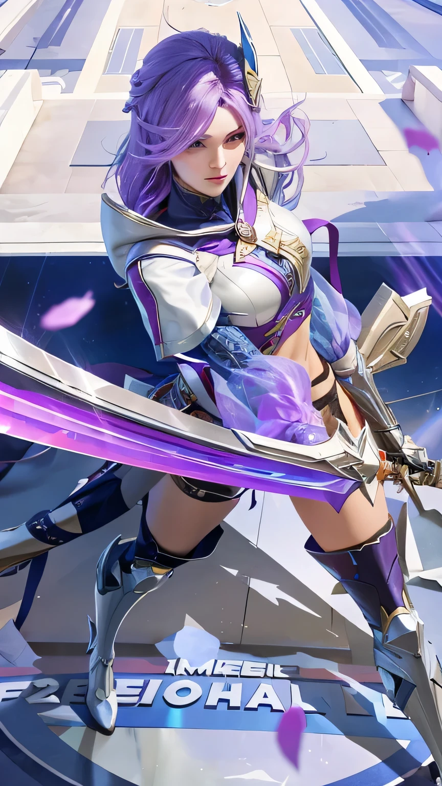 a close up of a beautiful woman with a sword and dagger, mobile phone wallpaper, seraphine ahri kda, mobile legends bang bang video game character, keqing from mobile legends bang bang, Benedetta from mobile legends bang bang, portrait of a zodiac knight girl, very detailed art by artgerm, irelia, zodiac knight girl, Benedetta from mobile legends bang bang, bright colors, sharp gaze , realistic, open eyes, natural skin