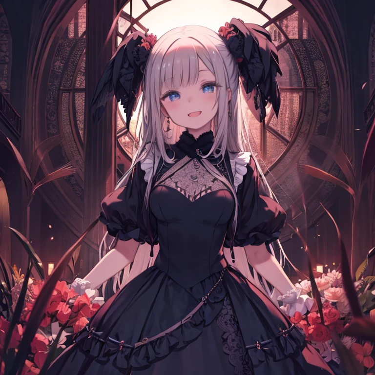 masterpiece, highest quality、Medium wide shot、1. A woman with beautiful eyes、laughing、nightmare、nightmare、