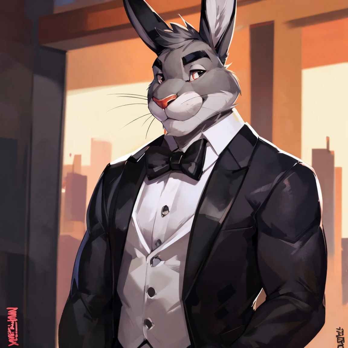 male, solo, ((((bugs bunny, grey fur, girly, thick thighs, wide hips, tail, voluptuous male, ghetto, thug, large bulge, twerking)))), (large butt), surprise, ghetto, streets, back alley, clothed, ghetto outfit, ghetto booty shorts, bent over, night, detailed background, photo background, BREAK, no signature, by usnarbit, by zackary911, by nextel, by personalami, by honovy