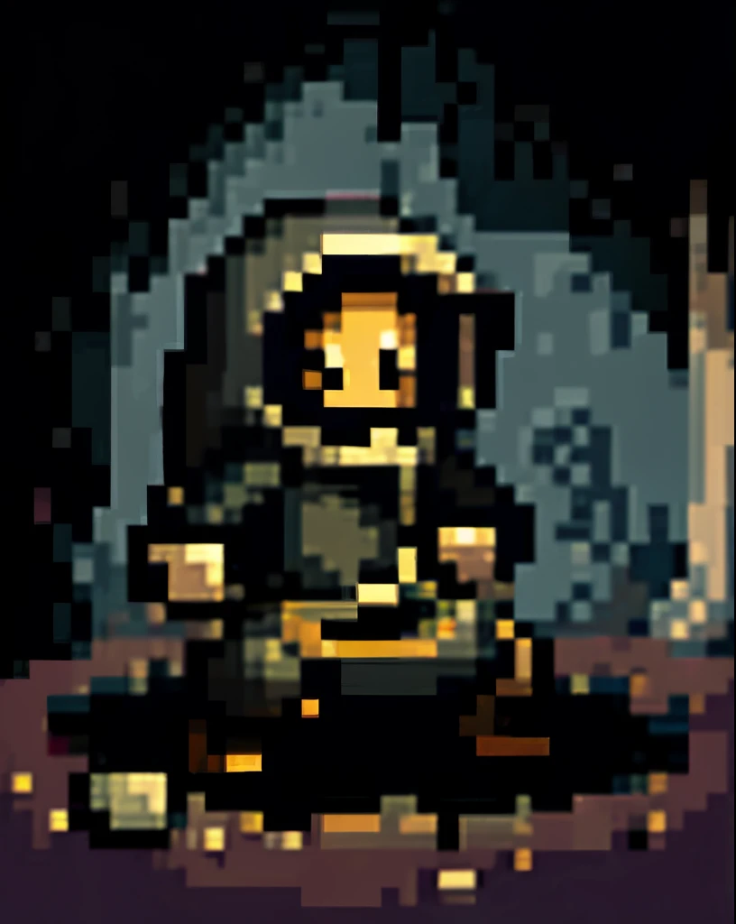 Within the depths of a pixelated dungeon, an agile rogue character engages in a swift duel with a monstrous, pixelated spider. The dungeon is dimly lit, and the spider's lair is covered in cobwebs, creating an eerie atmosphere. Pixel Art, 16-bit style with dynamic lighting