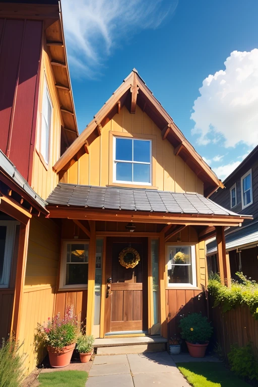 Liminal Space, Dream Core, Nostalgia Core, Anemoia, Kenopsia, location based on Mendocino, California, location based on Torrind, Scotland, coastal farming community,  House with Ranch style architecture, Art Deco architectural style, Soft colors, vivid colors, pastel colors, soft shading