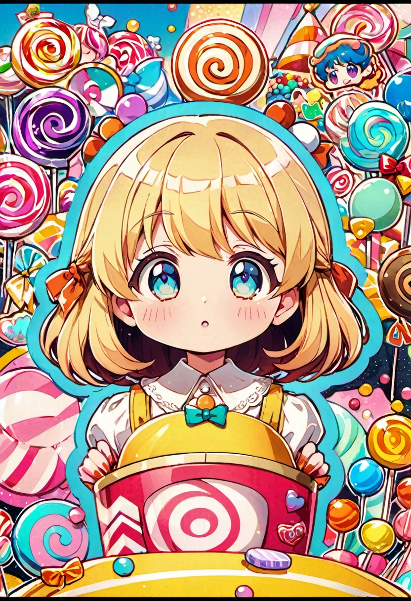 (best quality, highres, ultra sharp), Candy Candy\' by Toei Animation, detailed art style, vintage aesthetic, emotional melodrama, inspired by Keiko Nagita and Yumiko Igarashi's original manga, candyland, Blonde, detailed candy candy character feaures,