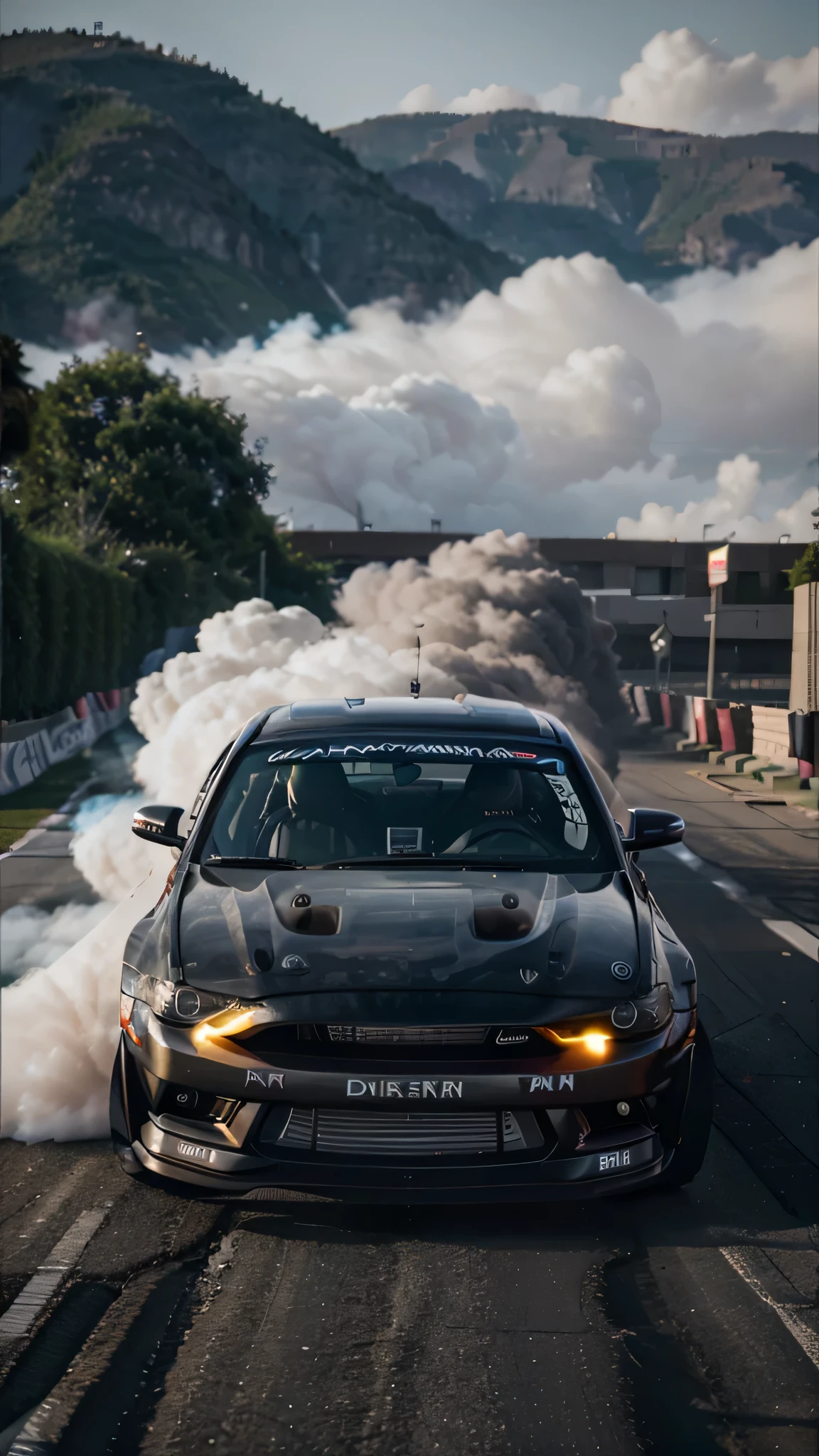 drifting car releasing a lot of smoke 8k UHD, dslr, alta qualidade, High definition, 4K, 8k