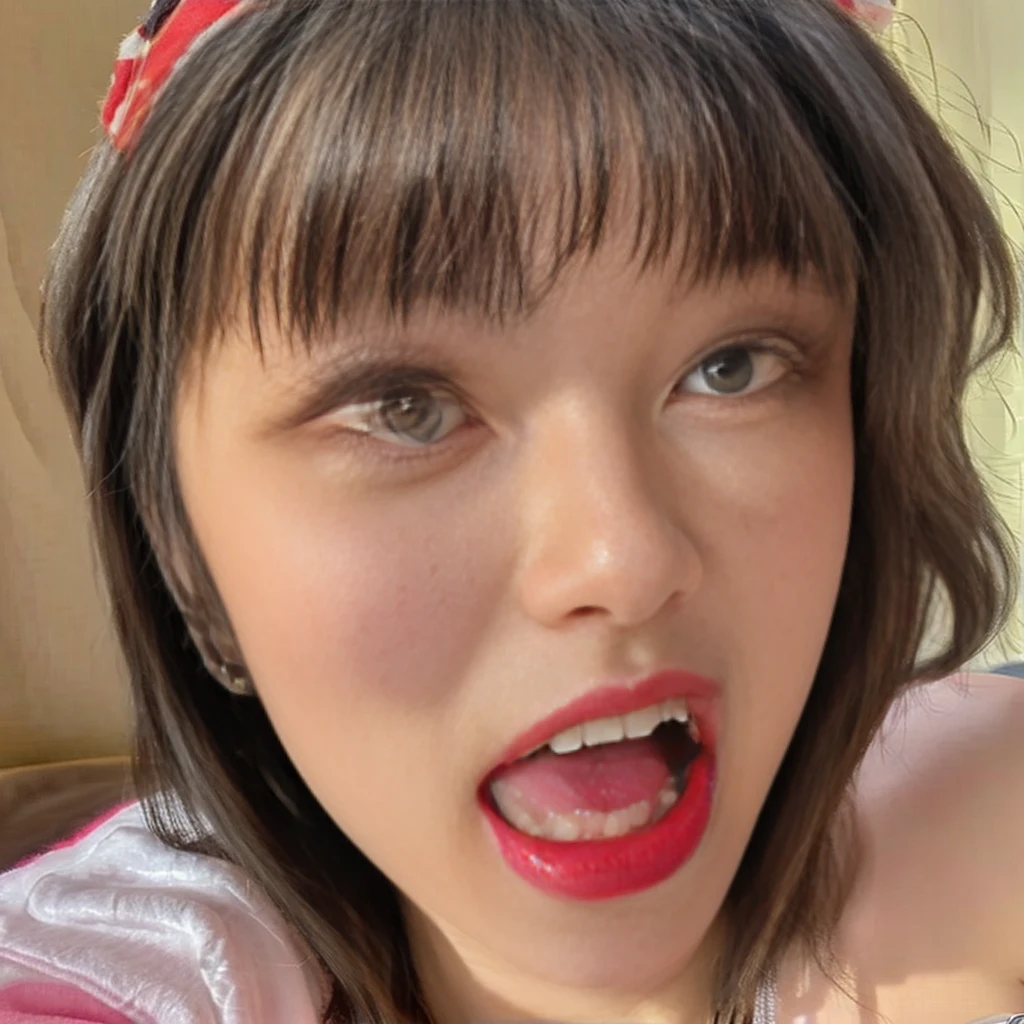 
1 girl, realistic, naughty face, rolling_eye, 寄りeye, Ahegao, open your mouth, stick out tongue,
