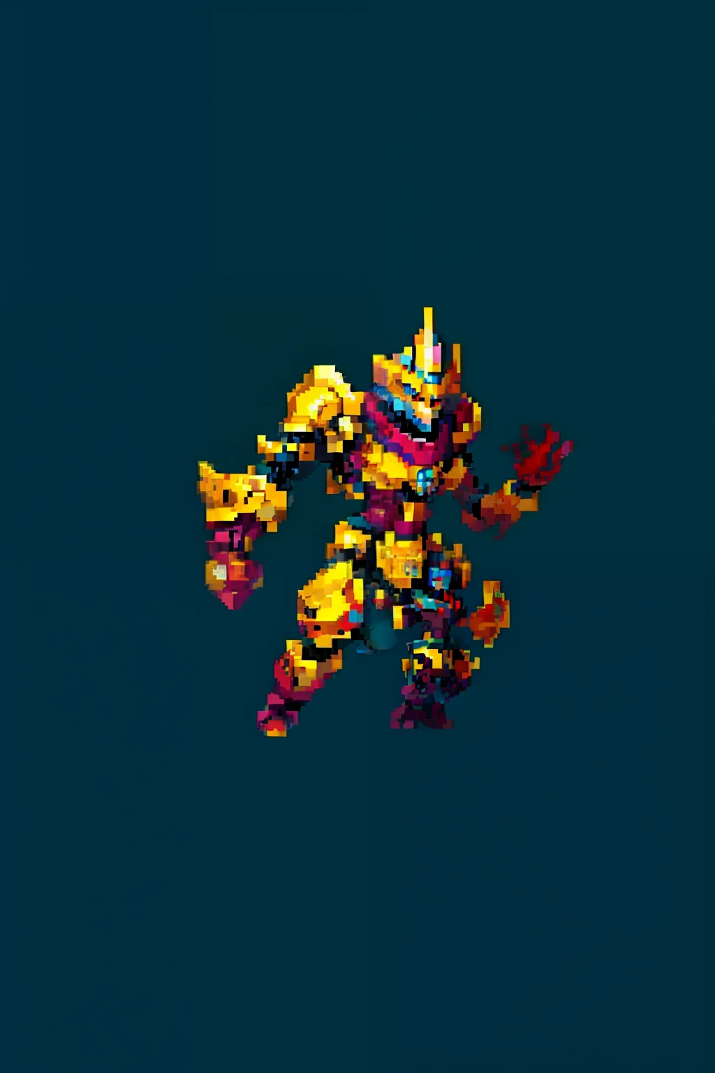 Robot Monster、Pixel art、simple background