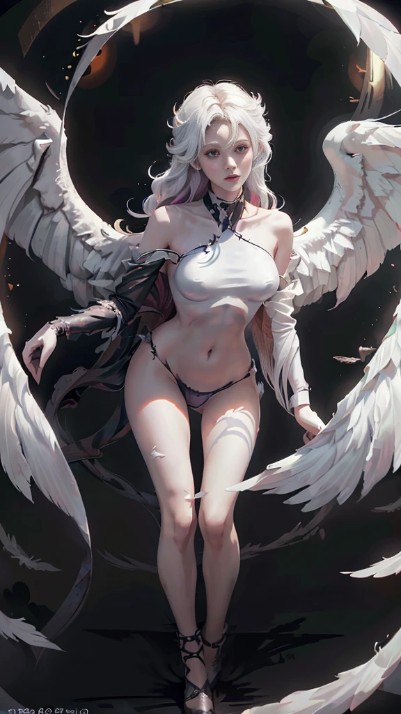 devil god, (Silhouette:1.5), (Realistic picture, highest resolution, 16k), ((She has 12 wings on her back:1.5), (6 white wings:1.5) and (6 black wings:1.5)), ((She has 12 wings on her back.:1.5), สลับปีกนางฟ้าandมาร, ปีกสีขาวandดำ, (12 white wings:1.5) and (12 black wings:1.5)), (many wings, wings separated, 12 wings on her shoulders:1.4, เทพเจ้าจอมมารที่มีปีกกว้างandมีพลังมหาศาลอยู่บนไหล่ของเขา, Add dynamic wings), (12 wings on the shoulders:1.6), (Beautiful girl with two meter long hair, striking long hair, Beauty that comes from long hair, long black hair), (Smooth white skin, Smooth white skin, Smooth white skin), (Lips are very red.,), ((stand, that is finished)), (Huge breasts, Massive breast, The breasts are soft and fluffy., Plump breasts, A gigantic rift, Huge breast), (thin body, flat stomach, small waist, hips raised, small thighs, Long legs), (dynamic post), (Female height 172 centimeters), (perfect proportions, Anatomically correct, proportional anatomy), (full body, เหมือนfull body, See the whole body., Visible in every part of the body), (Porn, naked, exposed body, not wearing clothes, naked, naked, not wearing underwear, Hot striptease, see pussy, see tits, Look at that pussy., see breasts, Breasts that are too large, Shave pubic hair), (powerful wings, 12 bat wings:1.6, gigantic wings), (scene, ความdark, ในที่dark, deep shadow, dynamic light, Take realistic photos, background, dark, at night), The magic circle is behind., จักรวาลที่darkมิด, Wings that shine on their own, ((12 wings on the shoulders)), Twelve wings on the back, full body, See head to toe, She's boasting., naked body, bare, not wearing clothes, see tits and pussy, perfect body, flawless, Angel highest level, Devil MAX level, Devil with twelve wings, The twelve wings are clear., There are many wings on the back., The Devil's back has many wings., stand on the air, There is light in the palm of the hand., Verify the correctness of the image,
