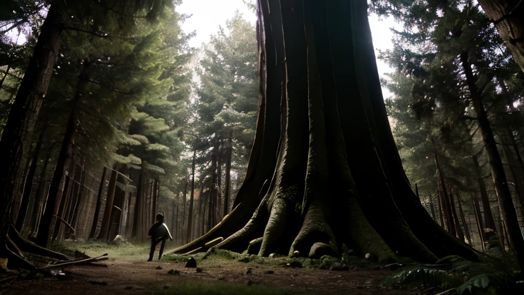 A scary tall monster in forest