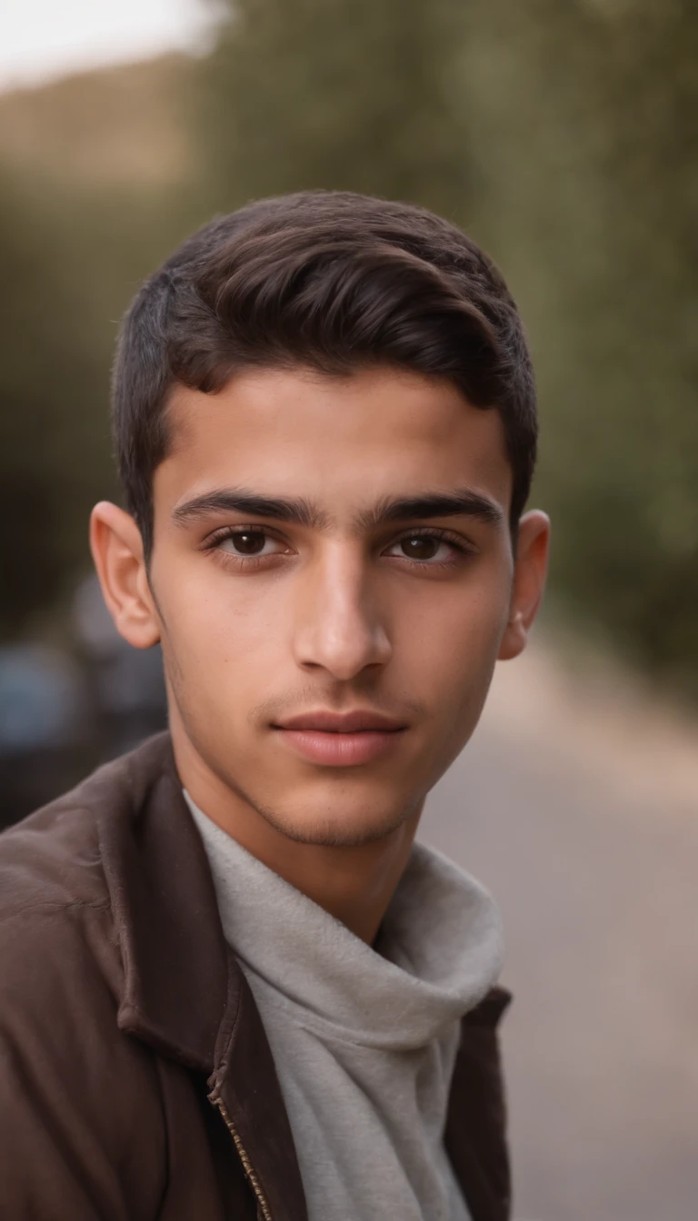 young Arab boy aged 20 living in France with an Algerian face
