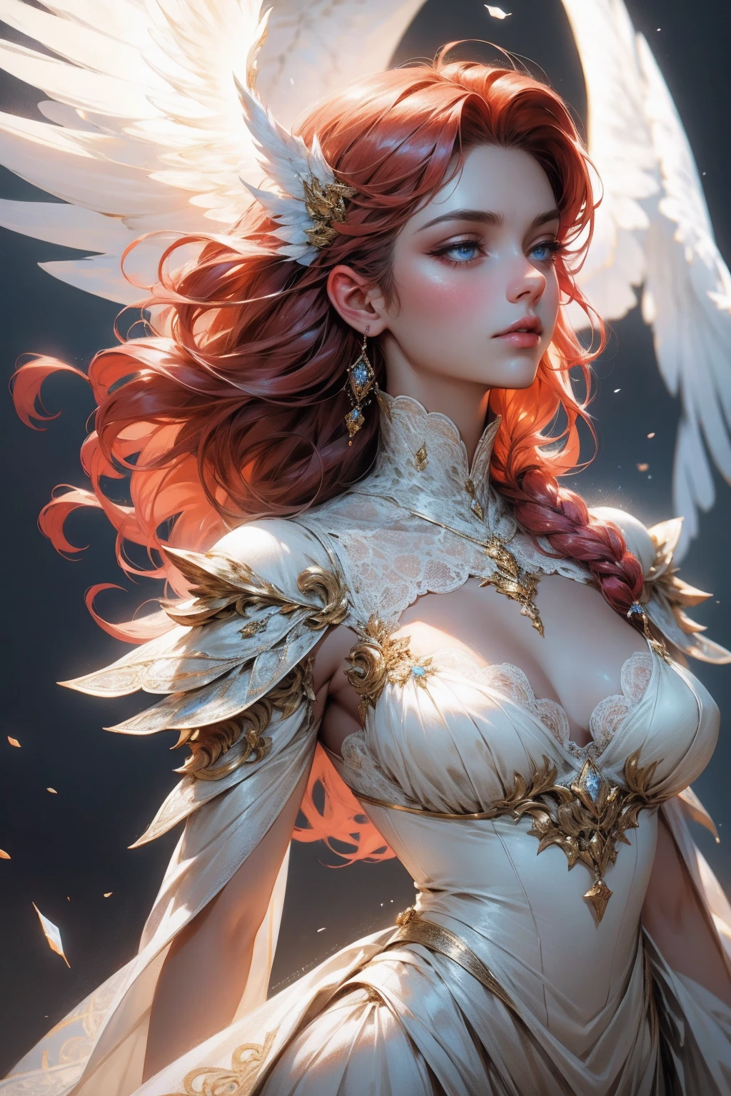 {-erro_de_anatomia:1.0}(best quality,4k,8k,highres,masterpiece:1.2), ultra-detailed, (realistic,photorealistic,photo-realistic:1.37), mature milf, illyasviel von einzbern, redhead hair, upper body, vibrant colors, glowing skin, mesmerizing eyes, elegant pose, enchanting background, delicate lace dress, surreal lighting, ethereal atmosphere, mystical aura, intricate details, artistic medium, digital illustration, fantasy, anime , mouth closed. Different posture , dynamic poses, mouth closed. Different posture, backwards, with chin resting on shoulder. Perfect fingers. Looking ahead, crystal eyes