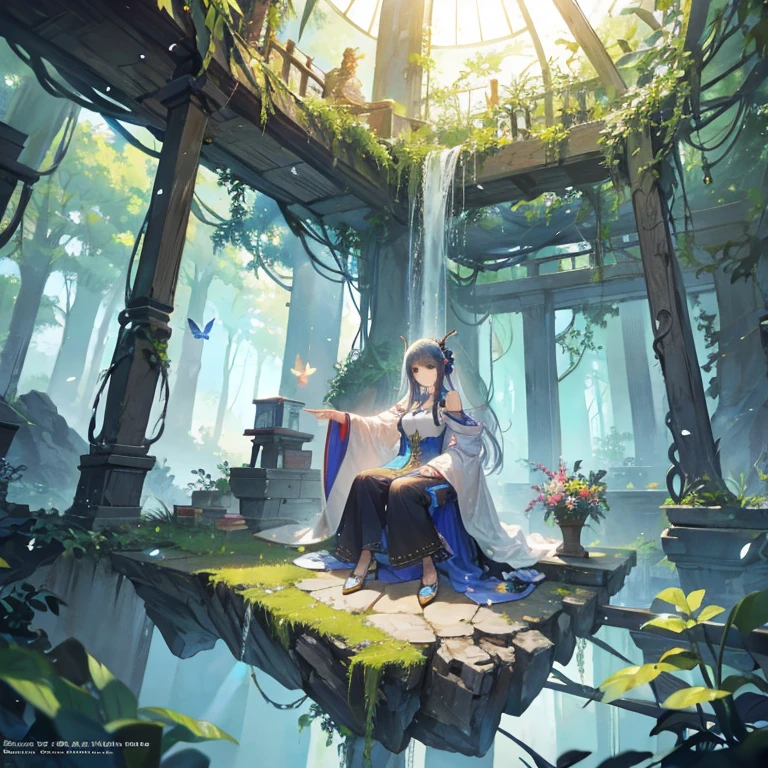 (masterpiece),(best quality:1.0), (ultra highres,), detailed, a glass ball with a tree inside of it, digital art, cg society contest winner, butterflies and sunrays, concept art design illustration, beautiful digital illustration, closed ecosystem