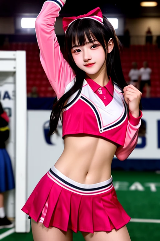 14-year-old pubescent girls dressed as sexy cheerleaders with their navels exposed