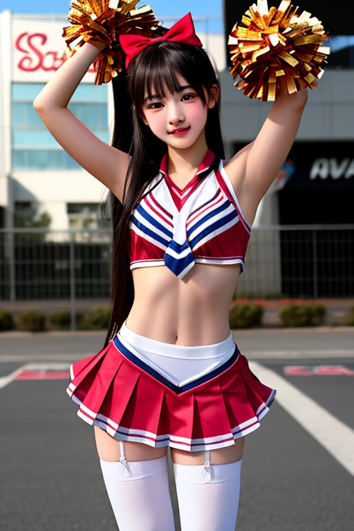 Symmetrical face、cute little、japanes、a smile