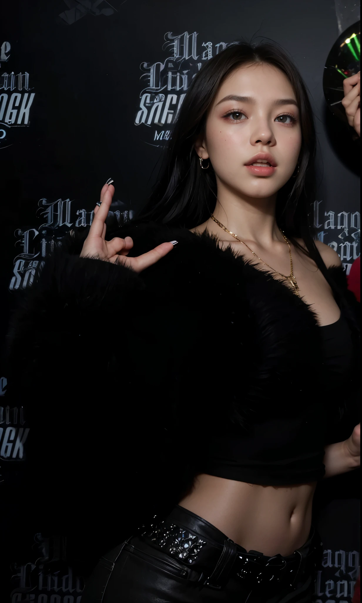 (best quality,4k,8k,highres,masterpiece:1.2),ultra-detailed,(realistic,photorealistic,photo-realistic:1.37),beautiful detailed eyes,beautiful detailed lips,extremely detailed eyes and face,longeyelashes,Jennie from blackpink,portrait,studio lighting,vivid colors,shimmering rhinestones,glowing skin,smokey eyes,sweet smile,pink blush and lipstick,sleek hairstyle,elegant pose,blackpink logo in the background,stylish outfit,sparkling earrings,fashionable accessories,confident expression,striking visual impact,eye-catching composition,golden lighting ambiance,celebrity-worthy glamour,high contrast,sharp focus