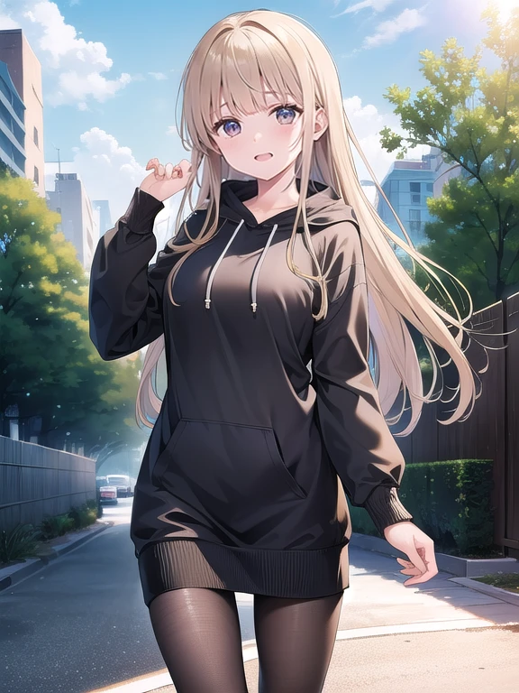(masterpiece:1.3),((High resolution)),((high quality)),((Super detailed))、1 girl、perfect balance、perfect face、detailed face、cute face、beautiful詳細な目、Expressive eyes、cute eyes、shiny eyes、perfect body、beautiful体、((8k wallpaper)) ,(8K),shine, shine光, (perfect hand :1.7),ray tracing,perfect lighting, shine目, (looking at the viewer,smile:1.1), (mature woman:1.4),Mahiru Shiina (Shiina Midday) ,blonde,brown eyes, ((brown eyes:1.7)), ((smile)),((弾けるようなsmile)),long hair, 黒いshoes, ((black pantyhose)) , (hoodie:1.2) , ((Panty stocking)) , shoes、skirt, ((head shot))、embarrassing、blush、beautiful女の子、cute face、beautiful顔、cute face、beautiful、good anatomy、smile、Mistress Pose, smile, blush, outdoor, Day, blue sky, empty, looking at the viewer, moody lighting, face-to-face audience、(Are standing))、from below、(NSFW:1.3),panties under pantyhose,