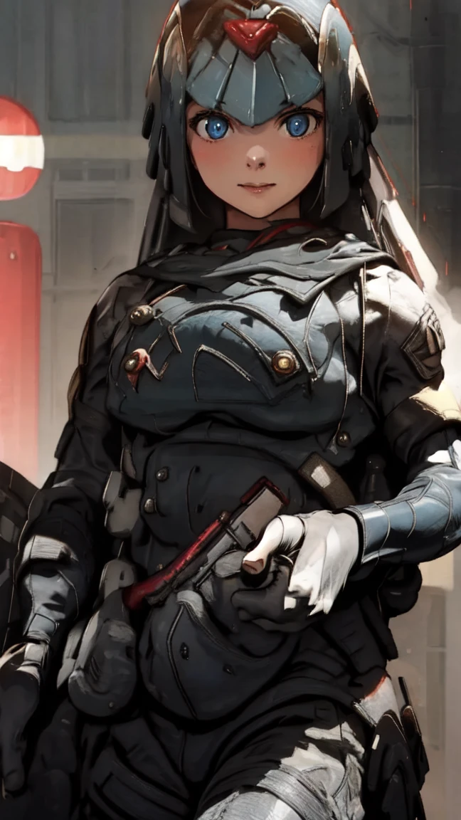 1 girl, soldier suit, Blue eyes, looking at the viewer