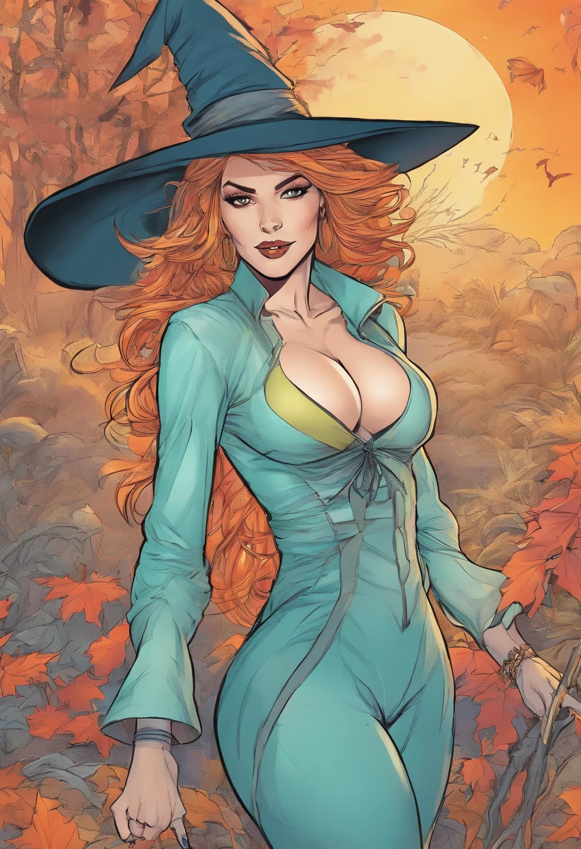 witch with big booty in transparent clothes