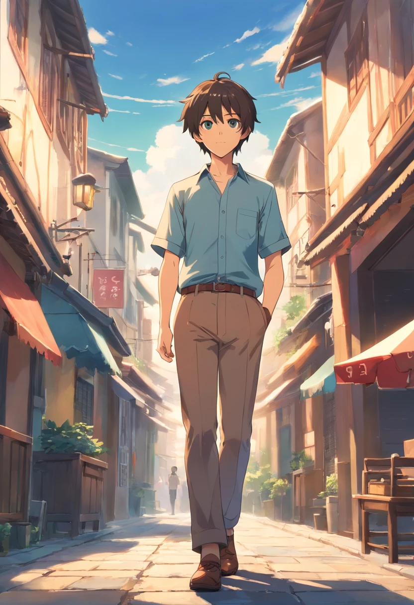 (Qualidade excelente), (high resolution), (jogo absurdo) ((homem)), (olhos), Dez e meia, cabelo branco, cabelo desgrenhado, ((paladino)), ((camisa, pants)), character looking at the camera, rosto detalhado, ((medieval)), ((Bang)), (((roupas simples))), retrato, olhos pequenos, guerreiro viajado