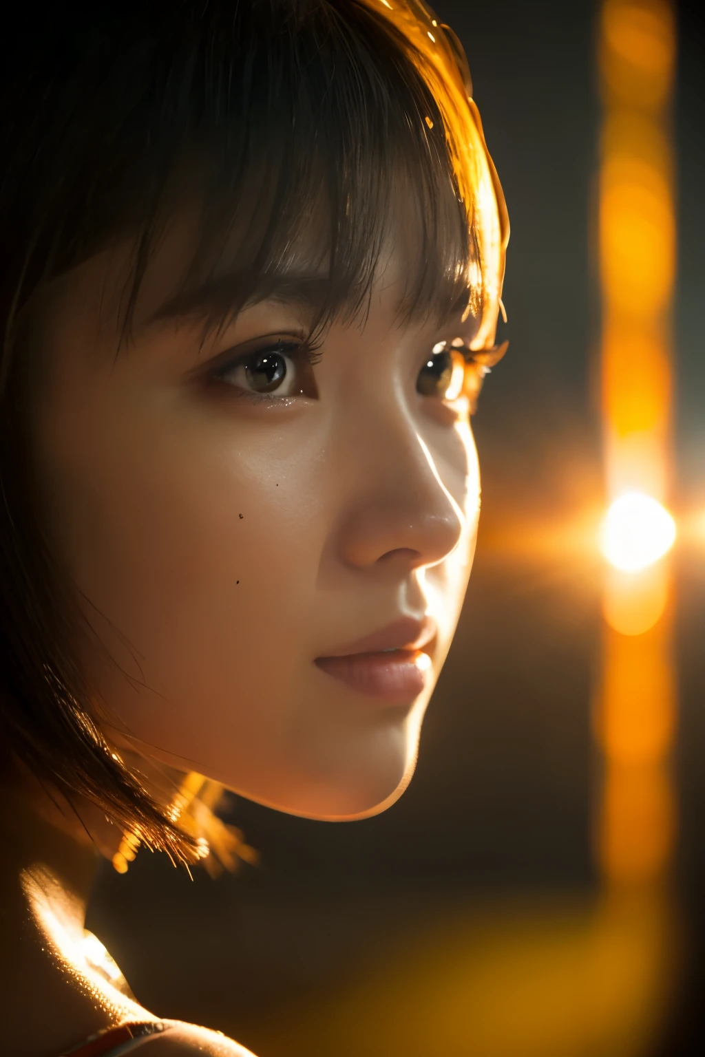 Amy, player’s perspective, Sunburst Flare, f/1.4, 85mm, Panasonic, Bob Cut, UHD, retina, masterpiece, accurate, anatomically correct, textured skin, super detail, high details, high quality, best quality, highres, 1080P, HD, 4K, 8K
