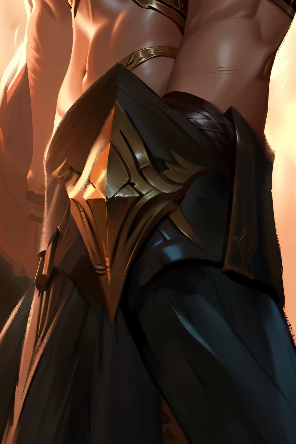 one in costume、Close-up of woman holding sword, Silas, epic details, Extremely detailed skin, Close-up of weapons, Additional Details, Thighs close together, Portrait of Mordekaiser, details, Krenzkushat, bronze skin, raymond swanland style, Rough details and soft lighting, Skin details, al-Qaeda