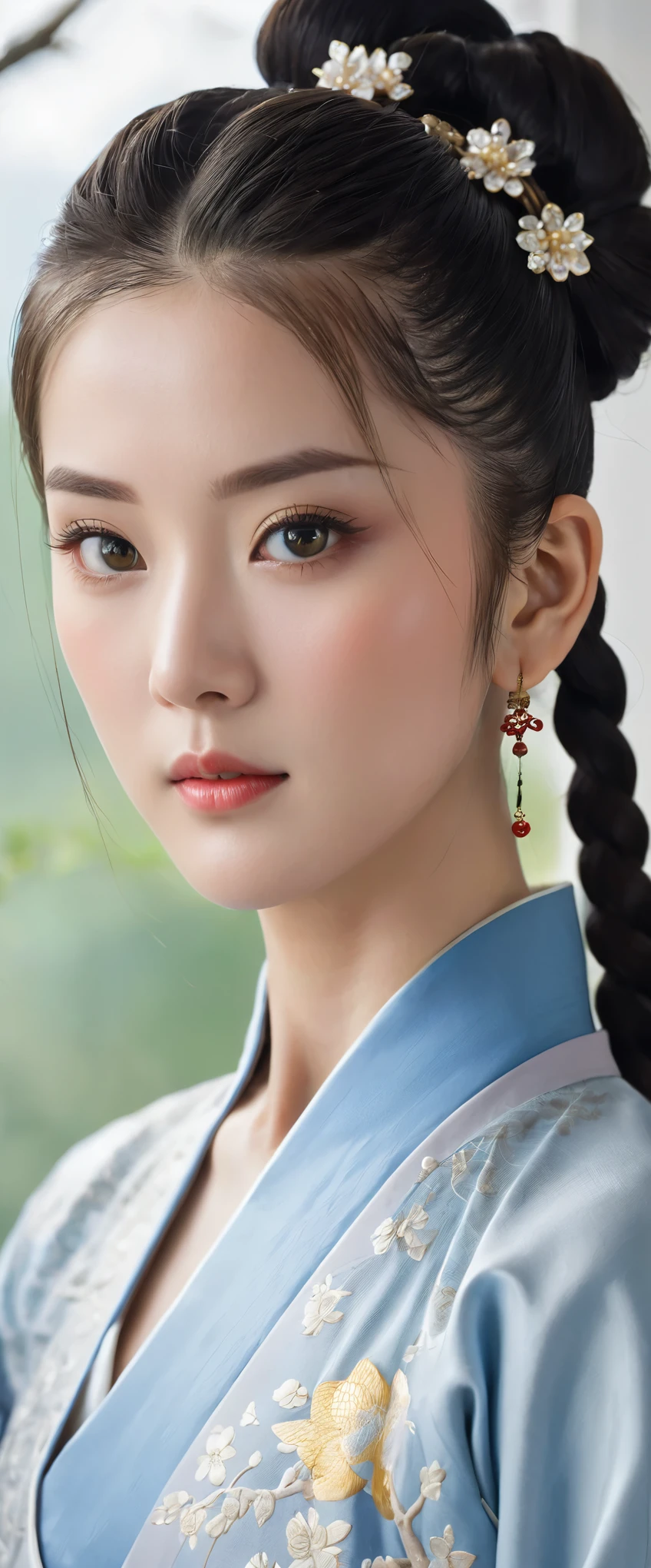 highest quality、masterpiece、High resolution(1.4)、絶妙なChina dressに身を包んだwuxia 1girlは、It revealed her super gorgeous face adorned with subtle makeup and a serene look.。Long flowing hair cascading down her back、Sparkling in the sunlight、It caught the attention of onlookers。A moment of silence before the action begins、Her gorgeous eyes reflected determination and focus.。She wore her hair elegantly in a high bun.、Her hair was held in place with intricately braided hairpins.。With a swift and deft movement she drew her sword.、Get ready for some electrifying kung fu combat。China dress