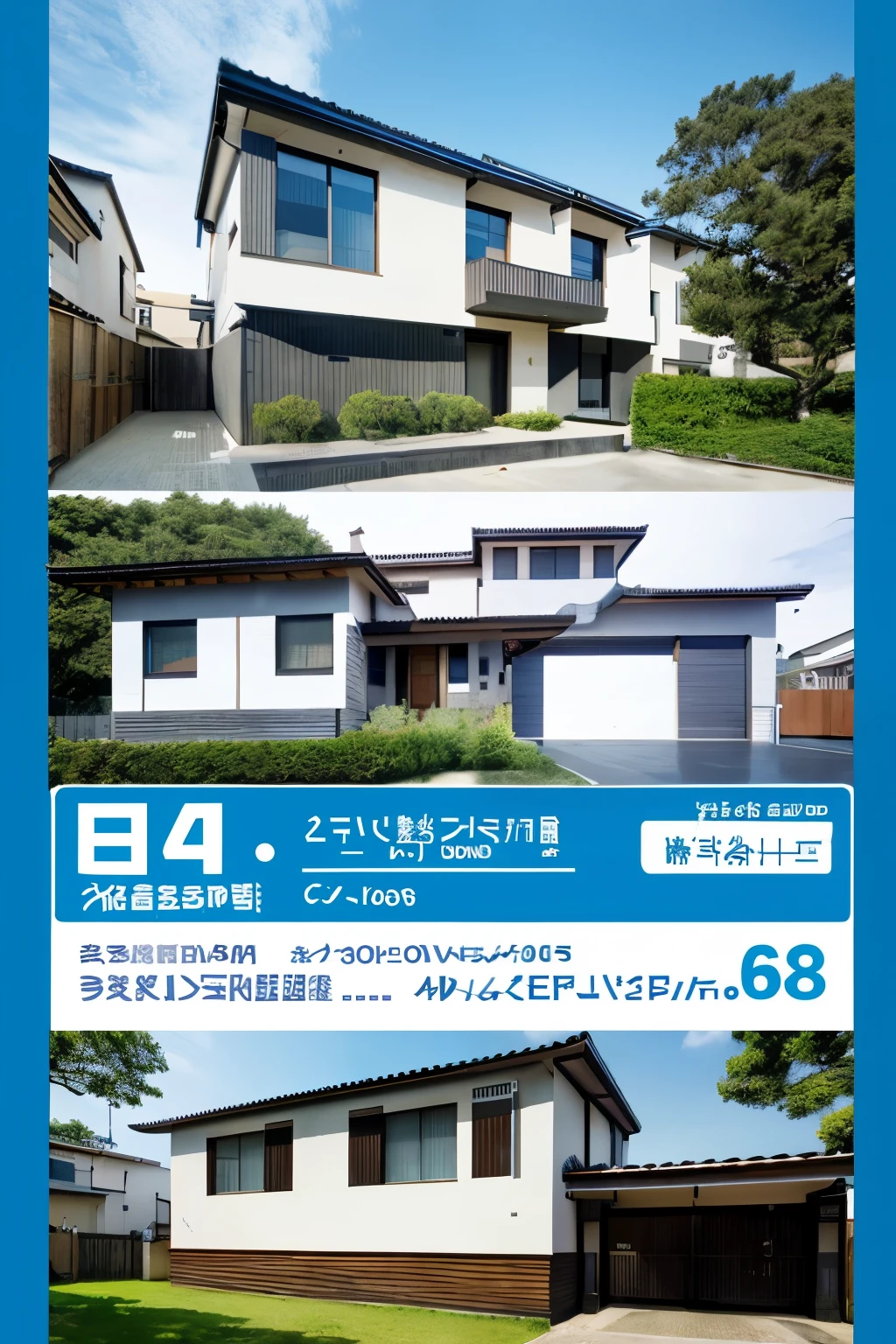 Building a house out of cypress、Residential Sales、Flyer、bluish、With Nippon House HD logo、