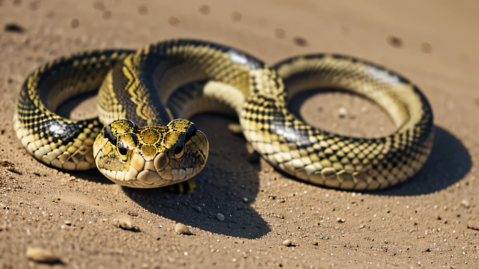 One Snake，staring at me，Aiming for prey