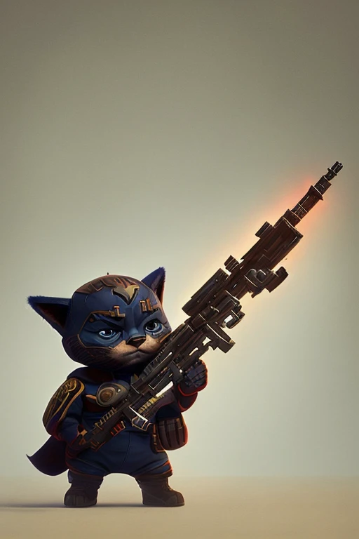 Cute soldier cat character, The face is like a cat face, cat dressed as a soldier, cat with gun, special forces cat, highest resolution, war background, captain america