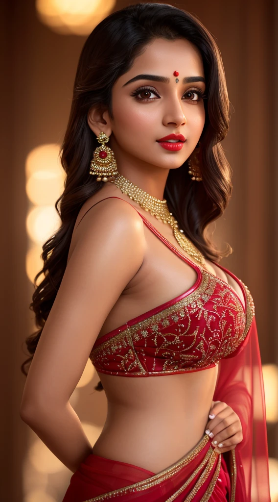 (highly detailed,illustration,intricate,attractive body,beautiful eyes,beautiful lips,extremely detailed face,longeyelashes), ((Full body picture)), cinematic, potrait, dynamic lighting, most beautiful picture, (Tripti Dimri) , indian celebrity, (wearing traditional indian red saree), traditional indian clothes, indian jewelry, symmetrical face, stunning art, intense look, detailed, red lips, messy strands of hair, detailed hair, intense look, too much cum on face, cum facial,(best quality,4k,8k,highres,masterpiece:1.2),ultra-detailed,(realistic,photorealistic,photo-realistic:1.37),vivid colors,sharp focus,portrait, studio lighting, in a temple, (NSFW), (light skin color), (flower petals on floor), ((CUM FACIAL))