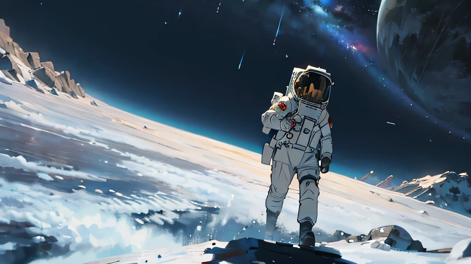 Astronaut walking on the moon
