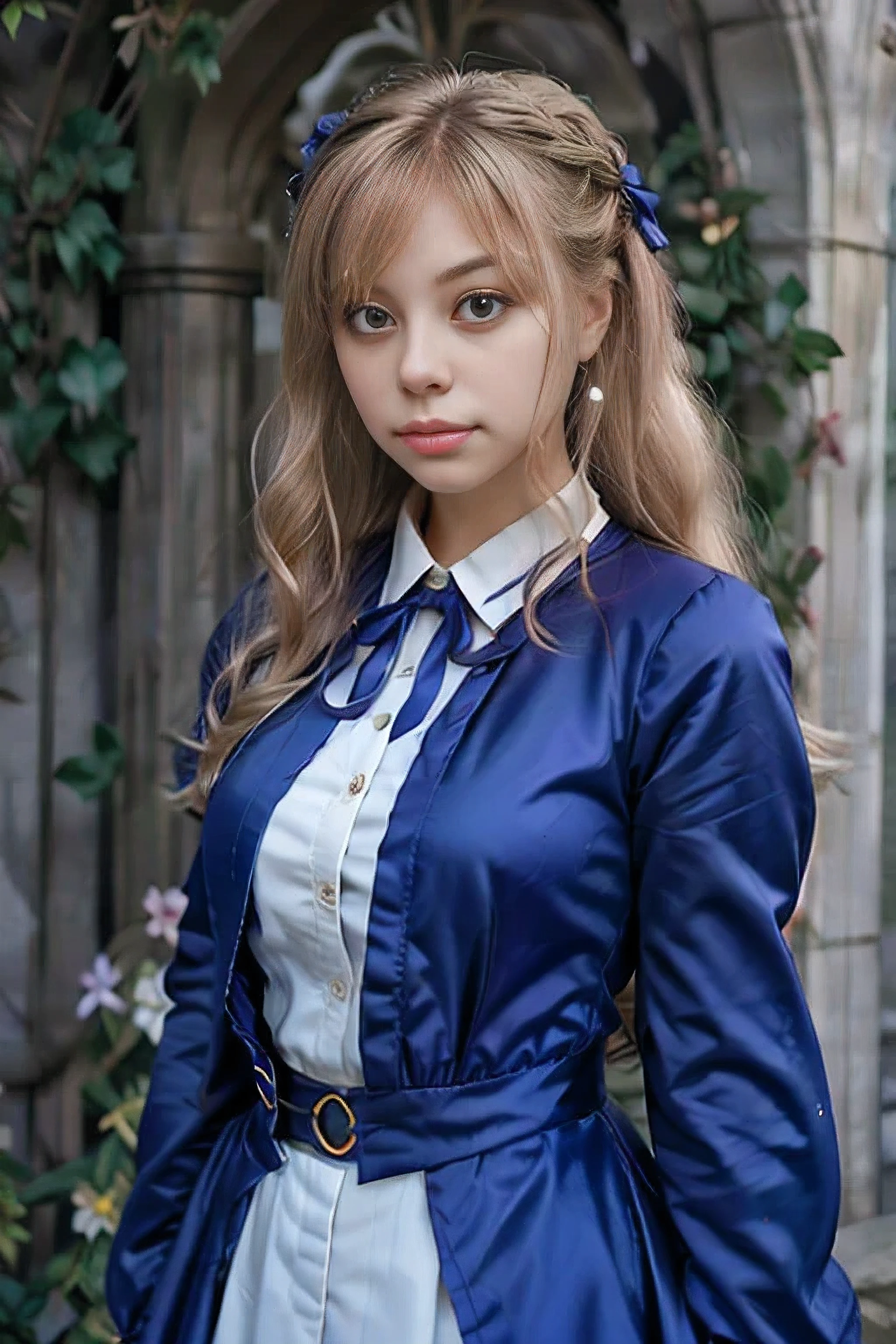 Chica con uniforme de Howards grifindor