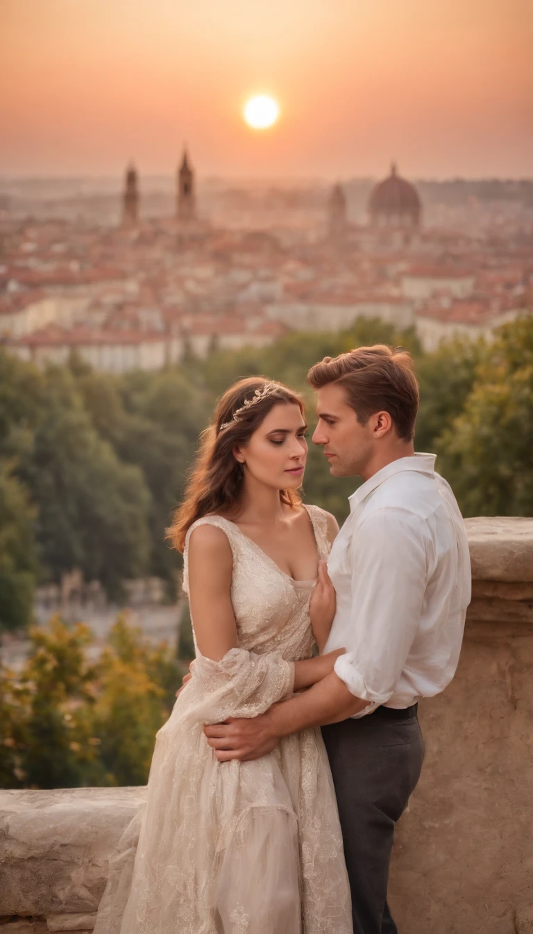 Roman Emperor Constantine the Great and a beautiful woman named Serdica, beloved by the Roman Emperor Constantine the Great. A happy couple. An eternal bond of love. Mutual affection. Pure love. romantic, sunset, back only, photorealistic The refreshing breeze of early summer.“My Rome is Serdica” amor.rome.Magnificent and lyrical. Dramatic. With admiration for Sofia, Bulgaria.epic. symphonic.dramatic , view background. urban. Super beautiful. high resolution. high quality. High resolution. digital art. Super beautiful. high resolution. high quality. High resolution. digital art.