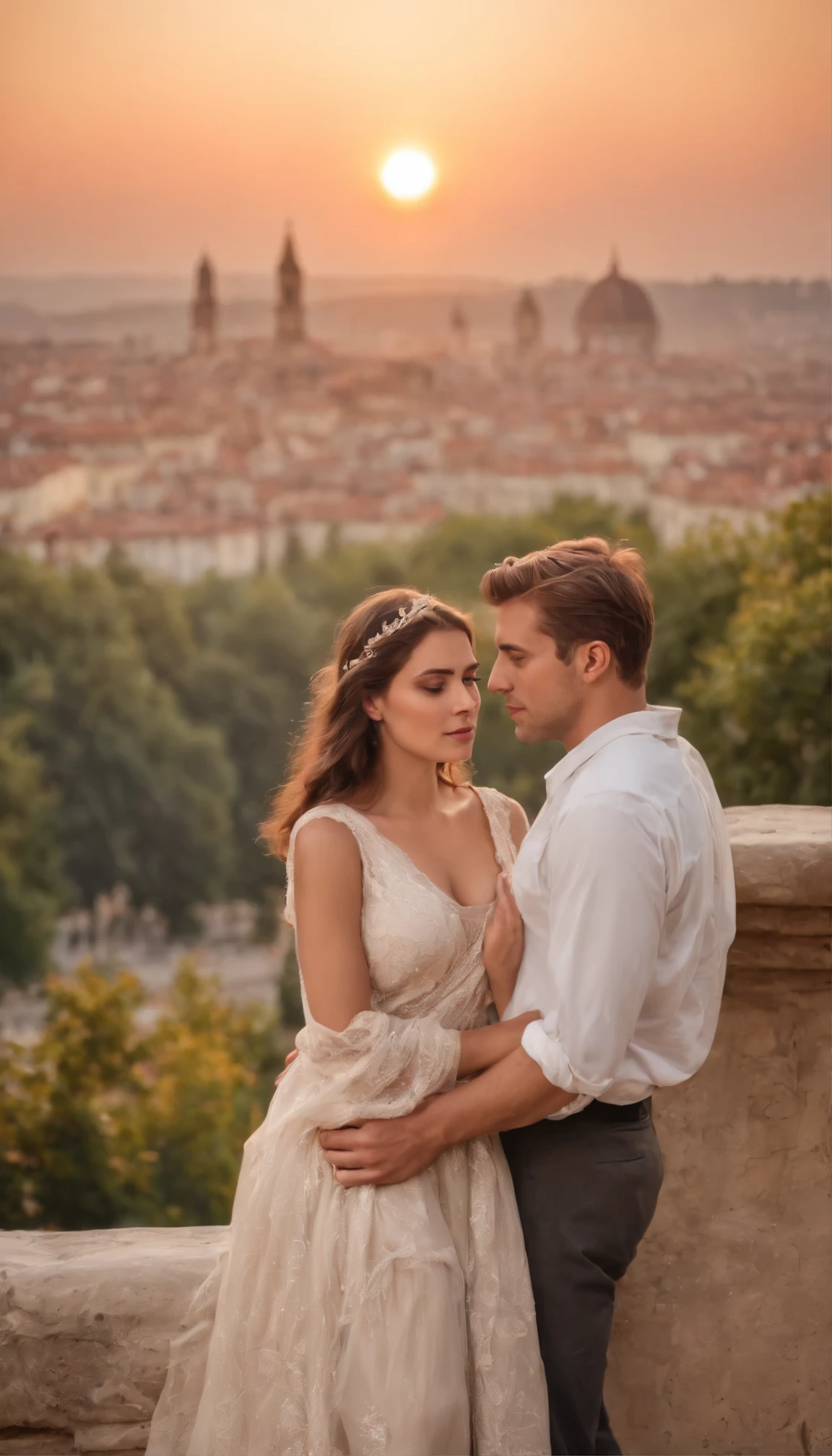 Roman Emperor Constantine the Great and a beautiful woman named Serdica, beloved by the Roman Emperor Constantine the Great. A happy couple. An eternal bond of love. Mutual affection. Pure love. romantic, sunset, back only, photorealistic The refreshing breeze of early summer.“My Rome is Serdica” amor.rome.Magnificent and lyrical. Dramatic. With admiration for Sofia, Bulgaria.epic. symphonic.dramatic , view background. urban. Super beautiful. high resolution. high quality. High resolution. digital art. Super beautiful. high resolution. high quality. High resolution. digital art.