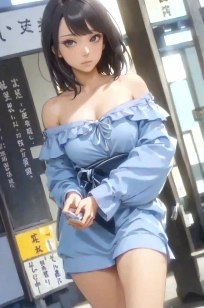 (((masterpiece))),(((High resolution)))、(((8K)))、(((perfect face)))、(((The Beauty of Japan)))、40 years old、(((pretty face))), (((off shoulder dress))),  full, Embarrassed look, look at camera、Top quality eyes, Detailed texture, look at camera, big deal 
