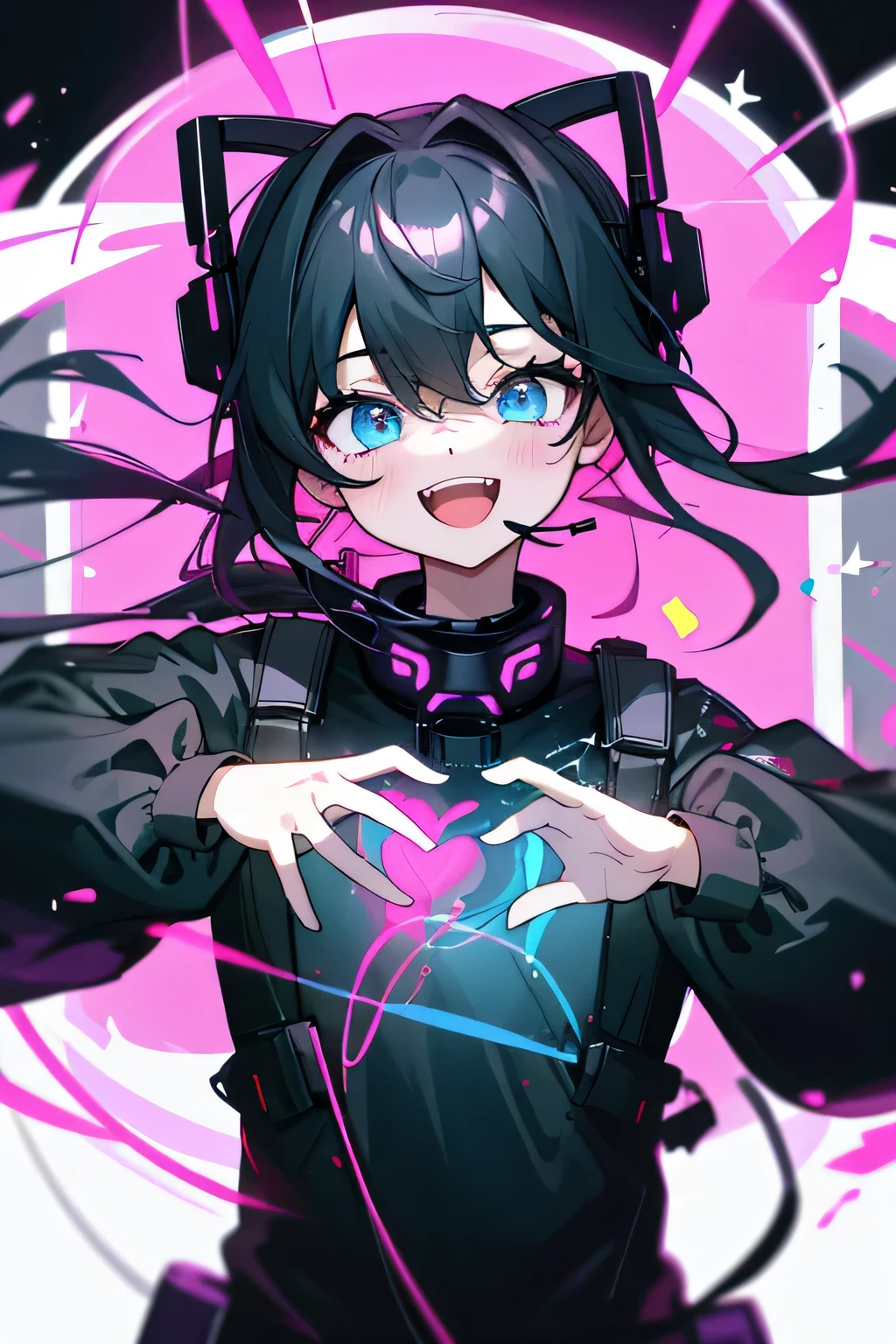 (highest quality:1.4)、High resolution、detailed background)、anatomically correct、
A girl excitedly wearing VR goggles in a dark room、I'm extremely excited、
His eyes are wide open and he is immersed in the experience inside the goggleouth slightly open or smiling、
A part of the body is moving slightly、
Your hands are shaking slightly or your body is swaying back and forth、
A slight redness on the face and neck due to an increased heart rate、
Being completely immersed in the VR experience reduces your reaction to external stimuli
