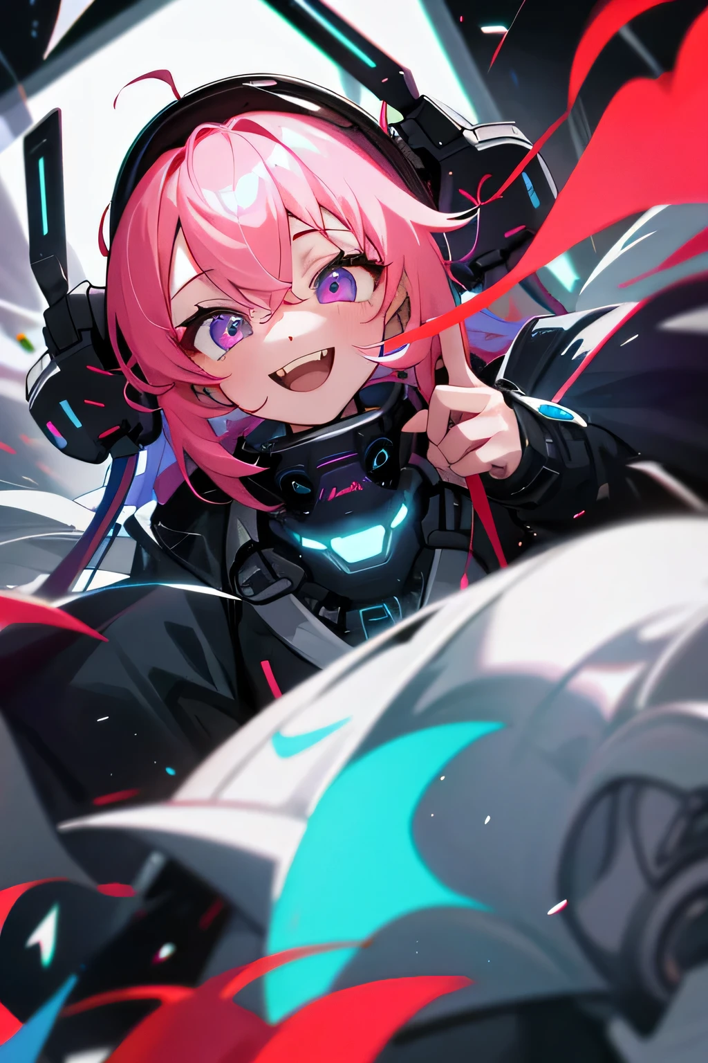 (highest quality:1.4)、High resolution、detailed background、anatomically correct、
A girl excitedly wearing VR goggles in a dark room、I'm extremely excited、
His eyes are wide open and he is immersed in the experience inside the goggleouth slightly open or smiling、
A part of the body is moving slightly、
Your hands are shaking slightly or your body is swaying back and forth、
A slight redness on the face and neck due to an increased heart rate、
Being completely immersed in the VR experience reduces your reaction to external stimuli