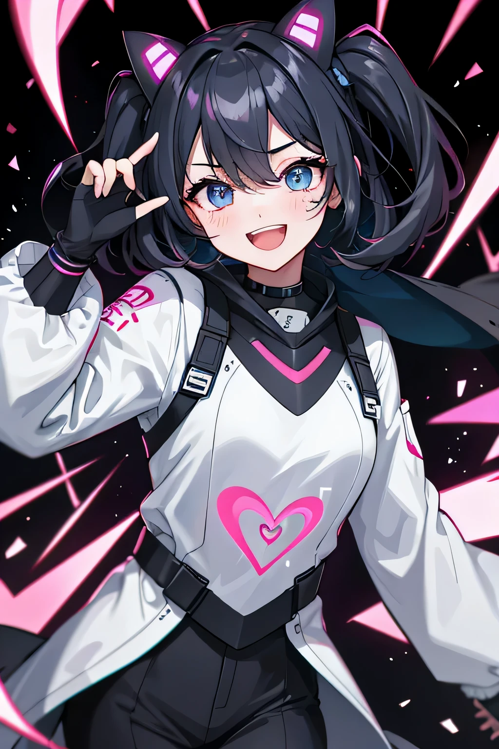 (highest quality:1.4)、High resolution、detailed background、anatomically correct、
A girl excitedly wearing VR goggles in a dark room、I'm extremely excited、
His eyes are wide open and he is immersed in the experience inside the goggleouth slightly open or smiling、
A part of the body is moving slightly、
Your hands are shaking slightly or your body is swaying back and forth、
A slight redness on the face and neck due to an increased heart rate、
Being completely immersed in the VR experience reduces your reaction to external stimuli