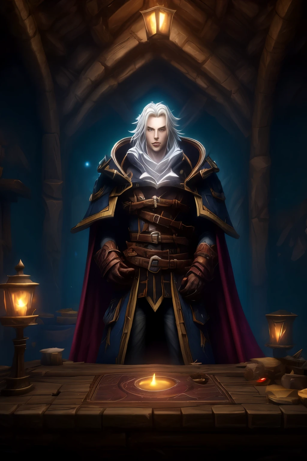 very weak vampiric offspring from Castlevania who just got turned, old and destroyed clothes, the setting is inside an old house at night, a foto deve ter um estilo de arte Hearthstone