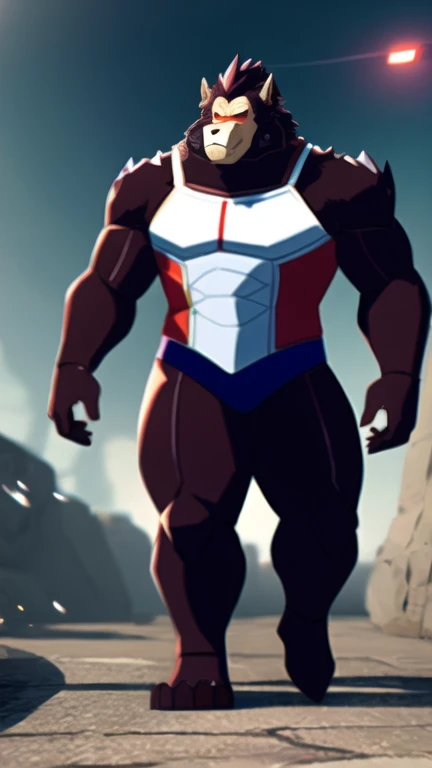 Ozaru, 1boy, sexy, bara, furry, bsft, masterpiece, best quality, extremely detailed, highly quality, 4k, sharp focus, professional, sharp focus, award winning, cinematic lighting, octane render, unreal engine, volumetrics dtx, Wallpaper, full body shot