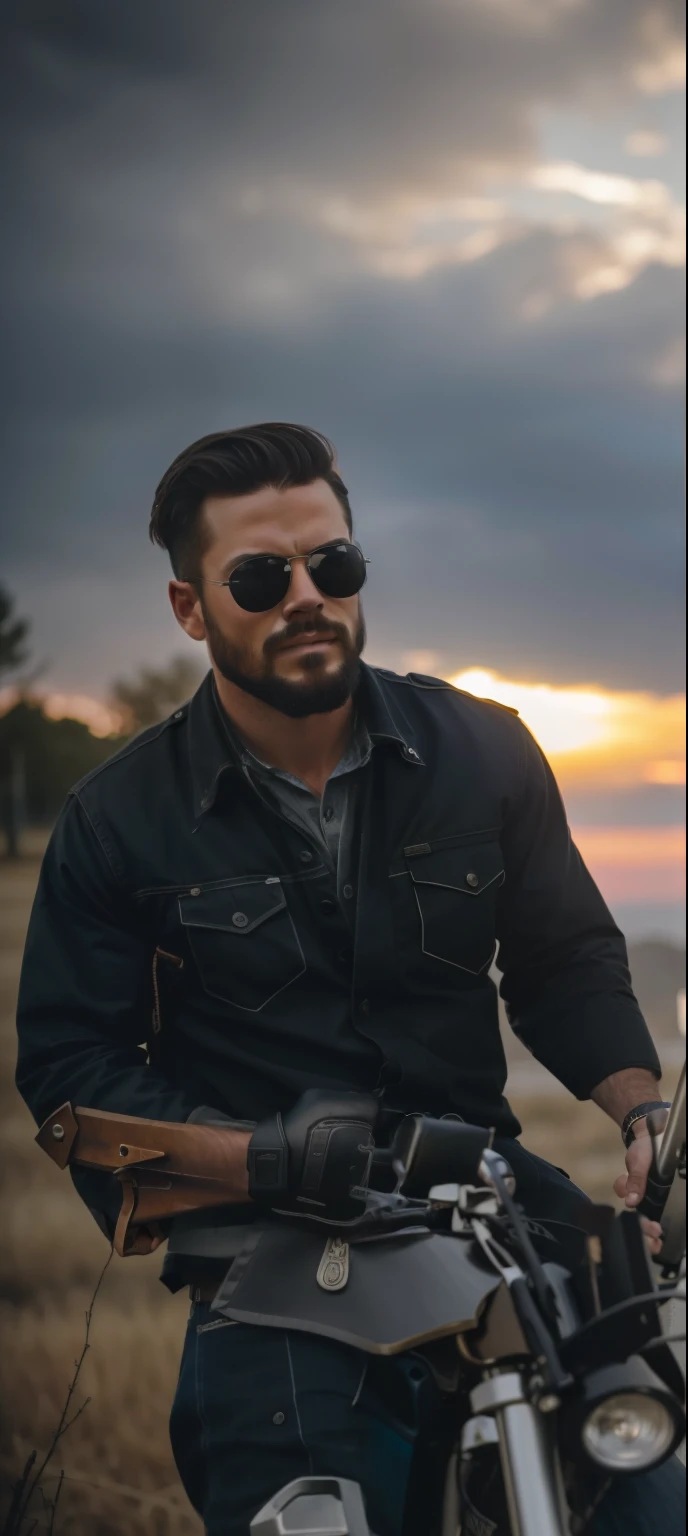 full body shot,(35mmstyle:1.1),analog style,masterpiece,raw,of a (cowboy man:1.10),(detailed eyes:1.10),Exaggeration,Dark Aesthetic,Nostalgiacore,Backlight,light rays magical lighting beams,dust in beam,moody lighting,dark color,Dark Aesthetic,'dark,ominous,haunting,forboding,gloomy,stormy,sinister,shadowy,harrowing',detailed eyes,high detail,realistic,detailed face,insane detail,cinematic shot,cinematic light,strong wind,dynamic pose,RAW,canon r6,wide shot,sharp,dramatic lights,dark,film grain,HDR,realistic skin, pores on skin,depth of field