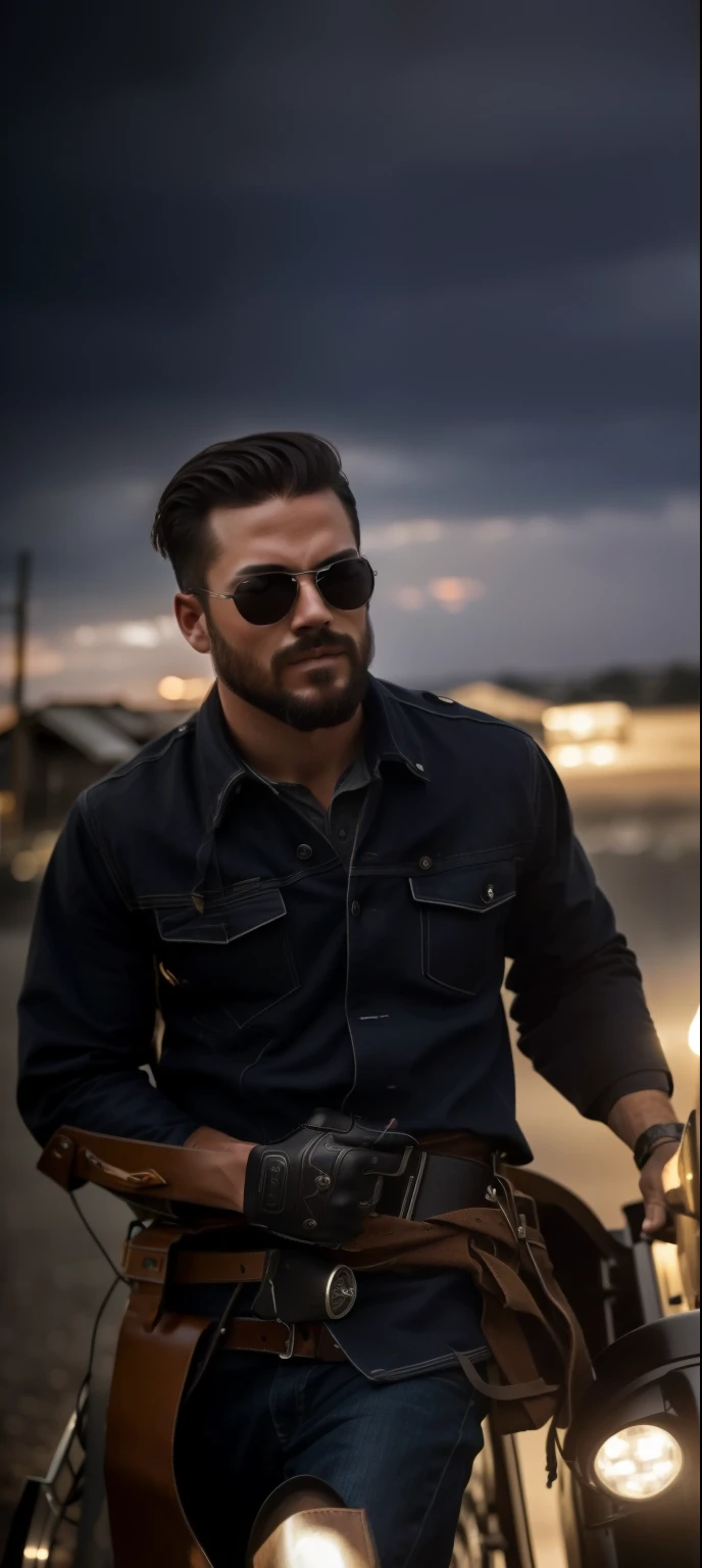 full body shot,(35mmstyle:1.1),analog style,masterpiece,raw,of a (cowboy man:1.10),(detailed eyes:1.10),Exaggeration,Dark Aesthetic,Nostalgiacore,Backlight,light rays magical lighting beams,dust in beam,moody lighting,dark color,Dark Aesthetic,'dark,ominous,haunting,forboding,gloomy,stormy,sinister,shadowy,harrowing',detailed eyes,high detail,realistic,detailed face,insane detail,cinematic shot,cinematic light,strong wind,dynamic pose,RAW,canon r6,wide shot,sharp,dramatic lights,dark,film grain,HDR,realistic skin, pores on skin,depth of field