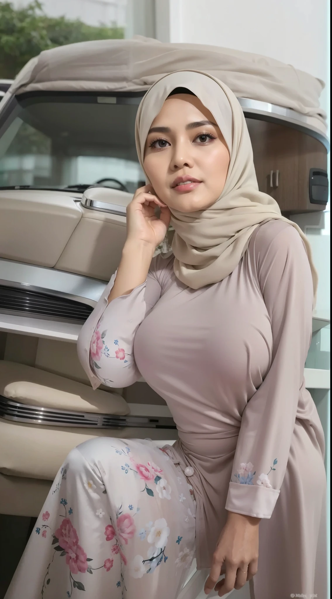 50 years Old, Hijab Indonesian mature woman, Big ???? : 66.9, Gamis, ?????? out from her clothes : 1.9, at doctor office, Dark light, at Nighttime