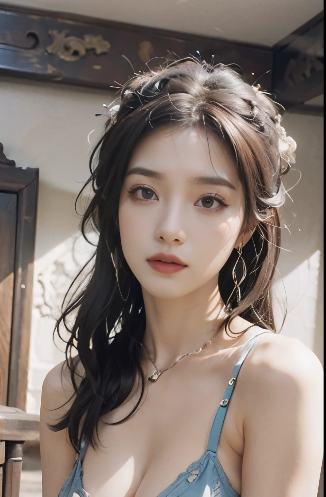original photo,best quality),(lifelike,照片lifelike:1.3),best quality,Very detailed,masterpiece,super detailed,illustration,1 girl,superior_Body,Dynamic angle,World Masters Theater,messy_long_hair,best quality,Extremely detailed CG unified 8K wallpaper,,Astonishing,Light,lens_flare,Dunhuang_style,real person,hanfu