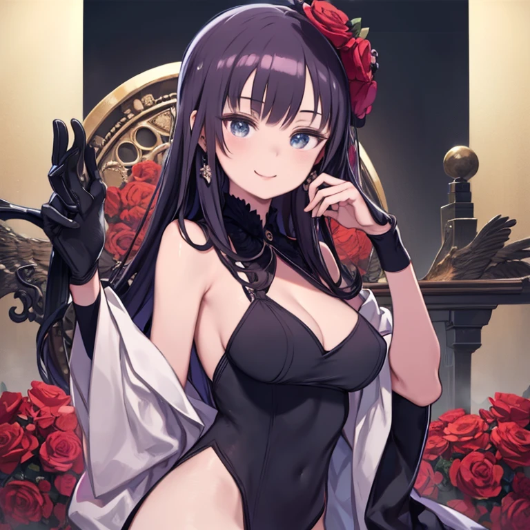 masterpiece, highest quality、Medium wide shot、1. A woman with beautiful eyes、smiling、mafia、mafia、